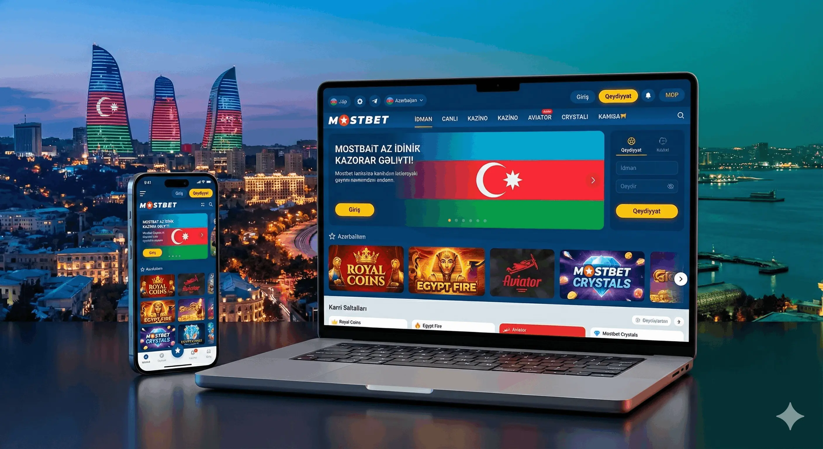 Mostbet Azerbaijan rəsmi saytı mobil telefon və kompüter ekranlarında